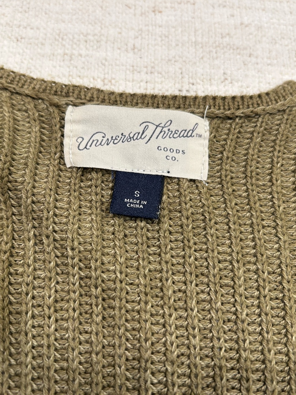 Universal Thread Olive Open-Front Ribbed Cardigan - Picture 2 of 4